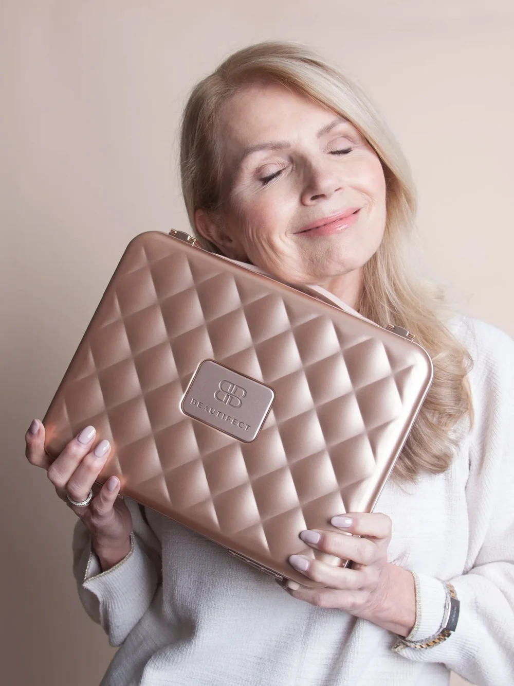 Rose Gold Quilted Vanity Case